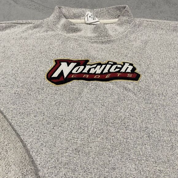 Norwich University Cadets Sweatshirt Adult M Gray Terry Cloth Mock Neck League - Picture 2 of 8